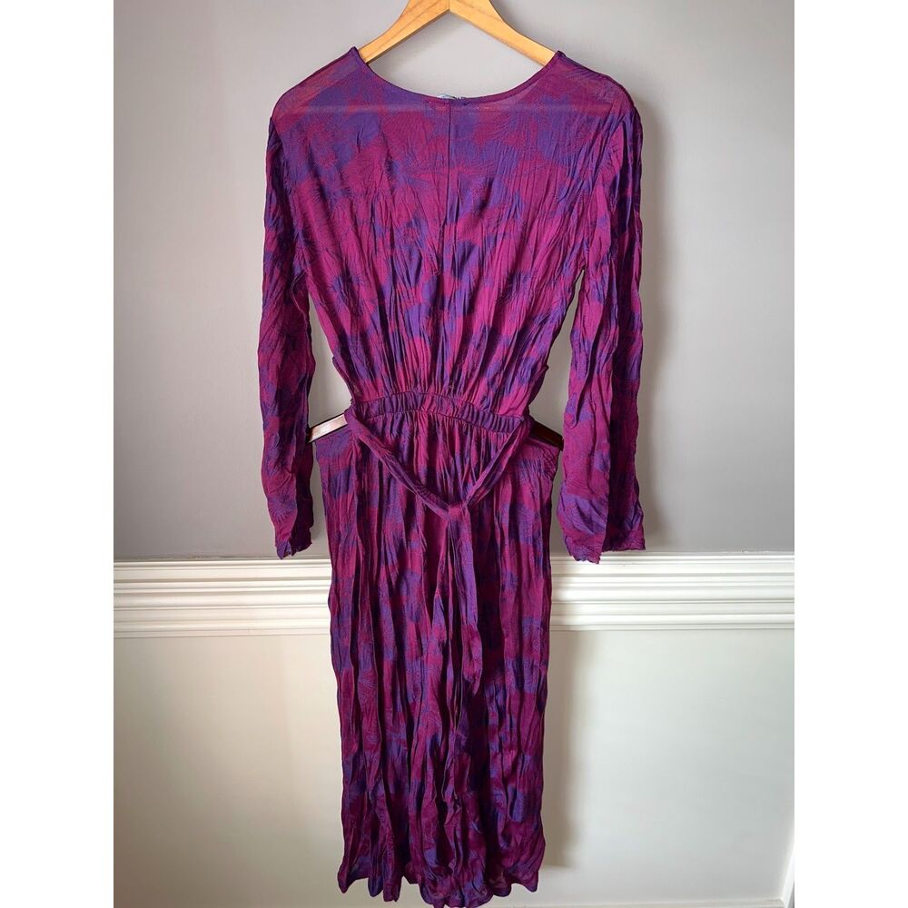 Zara Magenta and Purple Long Sleeve Maxi Dress